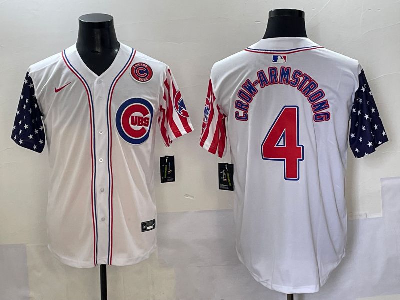 Men 2025 Chicago Cubs #4 Crow-Armstrong White a generation of national flags Joint Name Nike MLB Jersey style 5